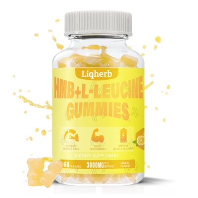 Liqherb HMB and Leucine Supplements 3000mg, HMB L-Leucine Gummies for Adults, Muscle Recovery, Increase, Improve Endurance, Non GMO, Vegan,Gluten Free, 120