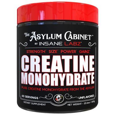 Insane Labz Insane Creatine Monohydrate Powder - Unflavored, Pre Workout, Post Workout, Strength Size Power, 60 Servings