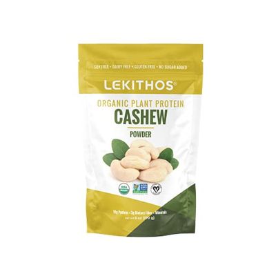 Lekithos Organic Cashew Protein Cashew Powder - 6 oz - 10g Protein - Certified USDA Organic, Non-GMO Project Verified, No Added Sugars - Certified Vegan, Gluten Free