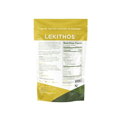 Lekithos Organic Cashew Protein Cashew Powder - 6 oz - 10g Protein - Certified USDA Organic, Non-GMO Project Verified, No Added Sugars - Certified Vegan, Gluten Free