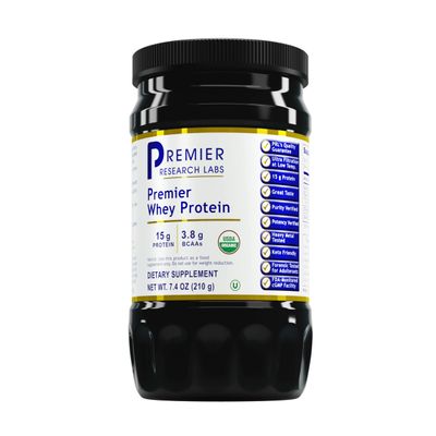 Premier Research Labs Whey Protein - Unflavored Premier Whey Protein Powder, Organic Whey Protein Concentrate, Keto Friendly, Readily Mixes with Drinks, Low Heat Filtered - 7.4 Oz