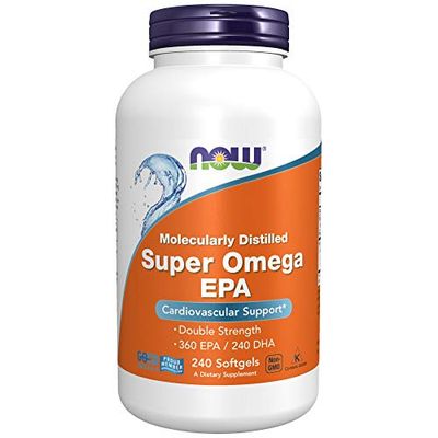NOW Foods Supplements, Super Omega EPA, 360 EPA / 240 DHA, Molecularly Distilled, Cardiovascular Support*, 240 Softgels
