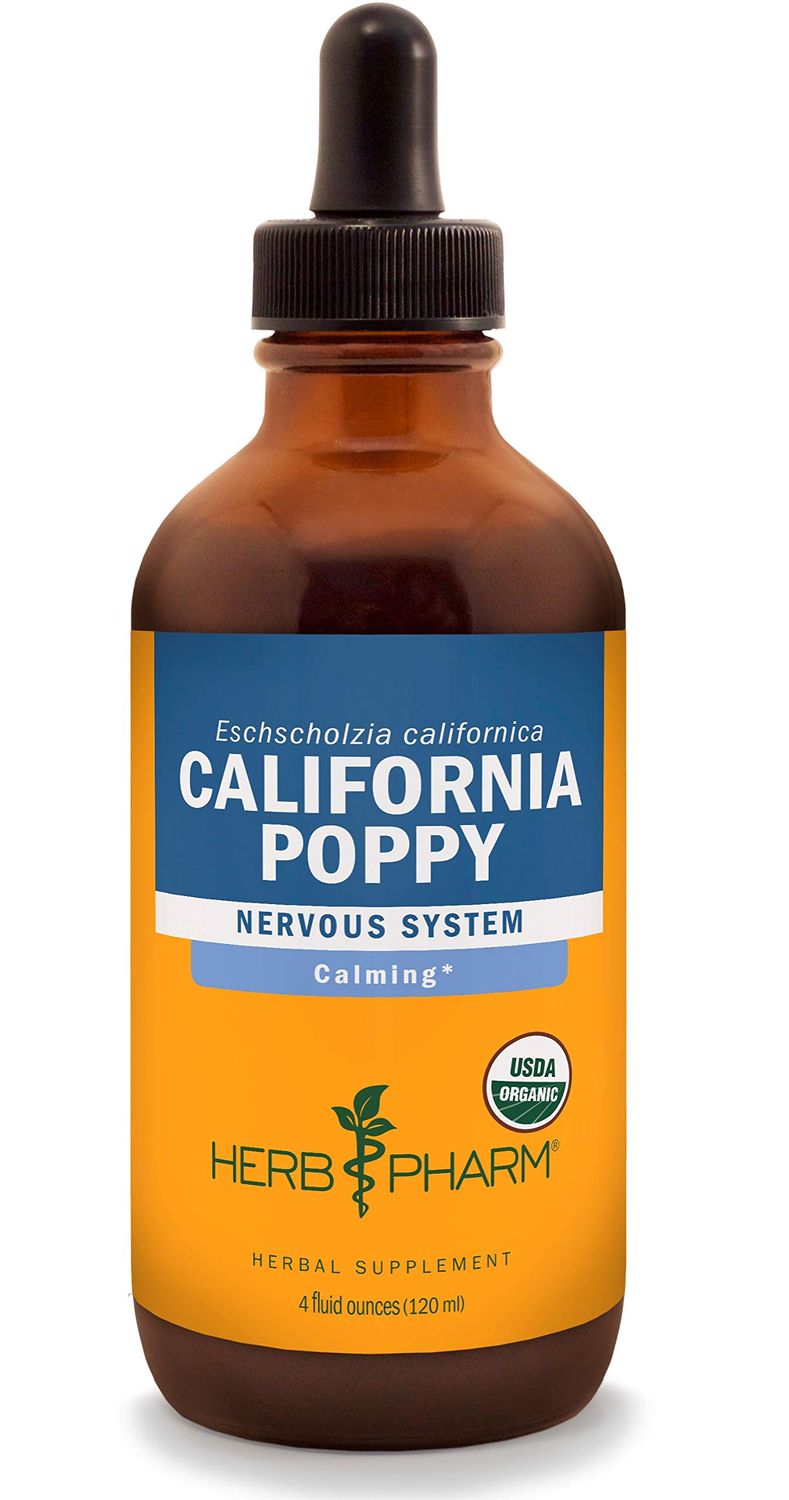 Herb Pharm Certified Organic California Poppy Liquid Extract for Calming Nervous System Support - 4 Ounce