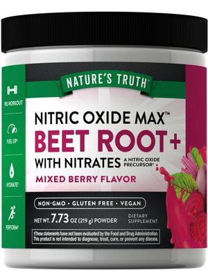Nature&#39;s Truth Beet Root Powder | 7.73 oz | Nitric Oxide Supplement for Men and Women | Vegan, Non-GMO &amp; Gluten Free Pre-Workout | Mixed Berry Flavor