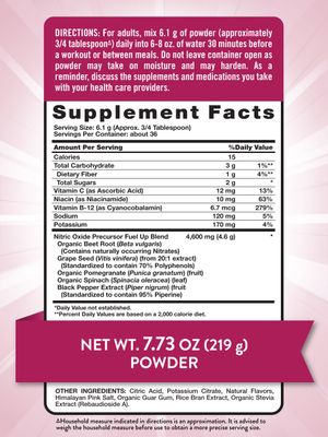 Nature's Truth Beet Root Powder | 7.73 oz | Nitric Oxide Supplement for Men and Women | Vegan, Non-GMO &amp; Gluten Free Pre-Workout | Mixed Berry Flavor