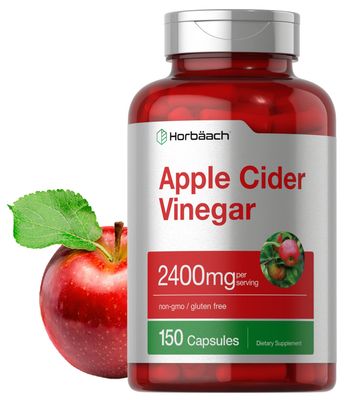 Horbach Apple Cider Vinegar Capsules | 2400mg | 150 Count | Non-GMO, Gluten Free Supplement
