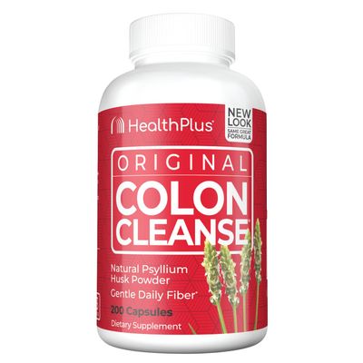 Health Plus Colon Cleanse Digestive Support | All Natural Daily Fiber for Toxin Elimination To Reduce Bloating | Supports Heart Health | 200 Capsules, 33 Servings