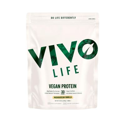 VIVO Vegan Protein Powder - 0.7 oz of Plant-Based Protein per Scoop, 30 Servings (31.7 oz) (Vanilla)