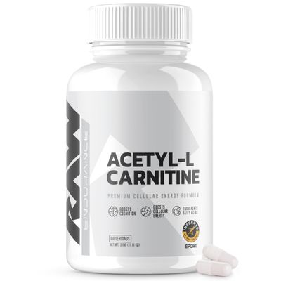 RAW Acetyl L-Carnitine Supplement, 500mg - Premium Cellular Energy Formula Boosts Cognition - Natural Energy Pills for Fatigue, Reduce Muscle Damage &amp; Promotes Repair - 60 Capsules