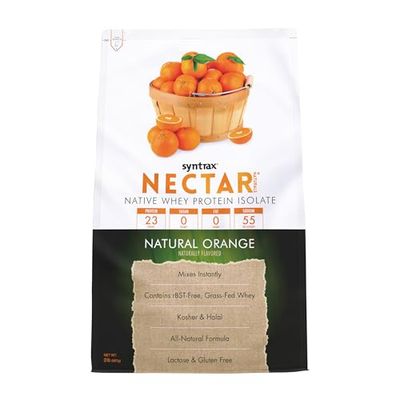 Syntrax Nutrition Nectar Naturals, 100% Whey Isolate Protein Powder, Natural Orange, 2 lbs