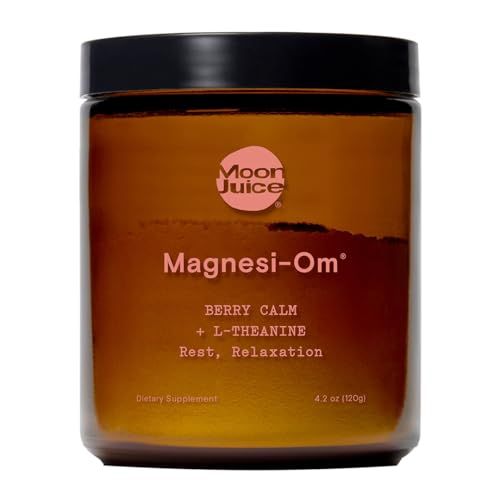 Moon Juice - Magnesi-Om, Berry - Jar (30 Servings) - Brain Health &amp; Rest - Magnesium Powder - L-Theanine - Regularity - Glass Bottle - 3rd Party Tested - 100% Traceable - Vegan &amp; Non GMO - 4.2oz