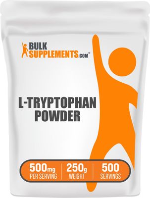 BulkSupplements.com L-Tryptophan Powder - L-Tryptophan 500mg, Tryptophan Supplement - Amino Acid Supplement, Gluten Free, 500mg per Serving, 250g (8.8 oz) (Pack of 1)