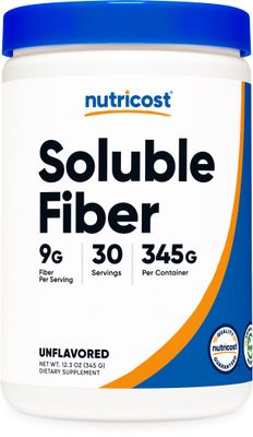Nutricost Soluble Fiber (Unflavored) 30 Servings - Vegan, Non-GMO, Gluten Free