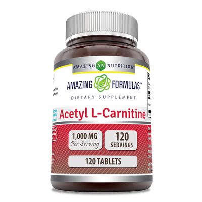 Amazing Formulas Acetyl L-Carnitine Supplement | 1000 Mg Per Serving | 120 Tablets Supplement | Non-GMO | Gluten Free | Made in USA