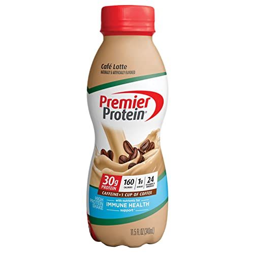 Premier Protein Shake, Caf Latte, 30g Protein, 1g Sugar, 24 Vitamins &amp; Minerals, Nutrients to Support Immune Health, 11.5 fl oz