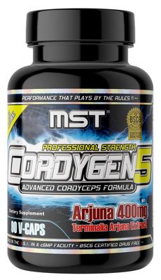 MST Millennium Sport Technologies, Cordygen5, US Grown Cordyceps ATP Supplement, Terminalia Arjuna Extract, Preworkout and Pre Endurance, Immune Support, BSCG Certified Drug Free, 90 VCaps
