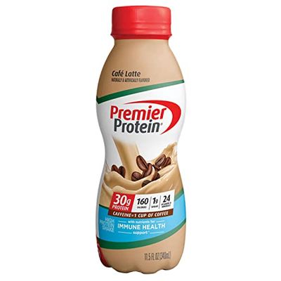Premier Protein Shake, Caf Latte, 30g Protein, 1g Sugar, 24 Vitamins &amp; Minerals, Nutrients to Support Immune Health, 11.5 fl oz