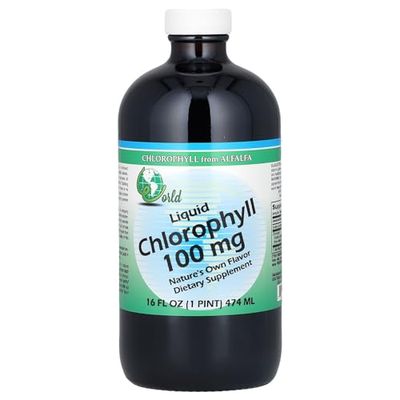 World Organics Chlorophyll Supplement Liquids, 100 mg, 16 Ounce, 16 Fl Oz (Pack of 1)