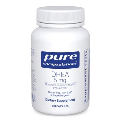 Pure Encapsulations DHEA 5 mg - Immune Support &amp; Hormones Balance* - Micronized DHEA - Gluten Free &amp; Vegan - 180 Capsules