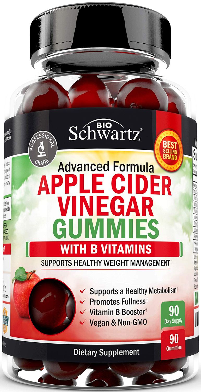 Apple Cider Vinegar Gummies for Weight Loss - ACV Gummies with The Mother for Women &amp; Men - Energy Boost Bloat Digestive &amp; Immune Support - Vitamin B12 B6 B 9 Folic Acid - Vegan Detox Cleanse -90Ct