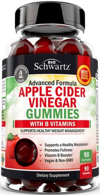 Apple Cider Vinegar Gummies for Weight Loss - ACV Gummies with The Mother for Women &amp; Men - Energy Boost Bloat Digestive &amp; Immune Support - Vitamin B12 B6 B 9 Folic Acid - Vegan Detox Cleanse -90Ct