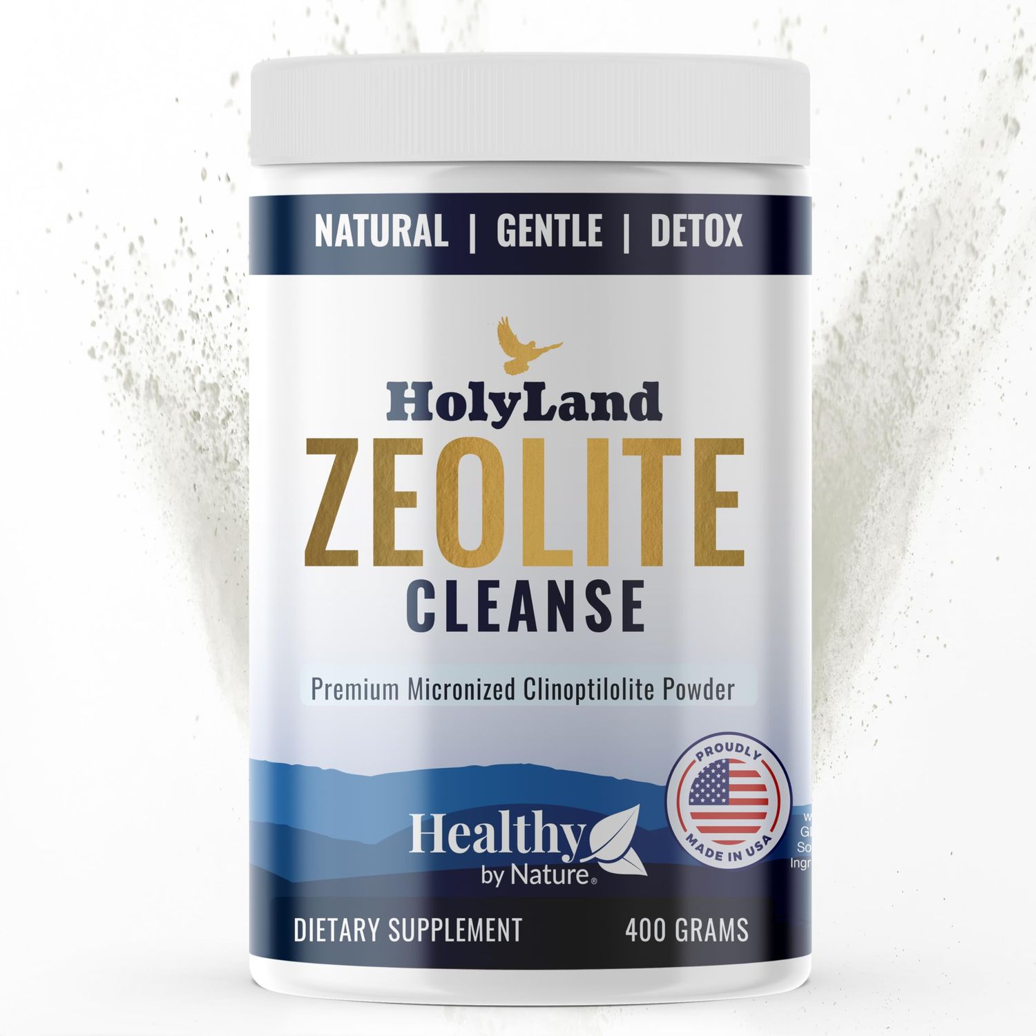 HolyLand Zeolite Cleanse - Zeolite Detox Powder (400 Gram Value Size) - Clinoptilolite Natural, Activated - Supports Energy, Mental Focus, pH Balance, Immune Defense, Optimal Gut Health