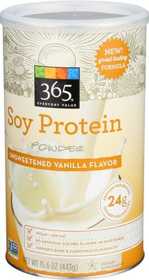 365 Everyday Value, Soy Protein Powder, Unsweetened Vanilla Flavor, 15.63 oz