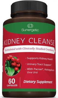 Premium Kidney Cleanse Supplement - Powerful Kidney Support Formula with Cranberry Extract Helps Support Healthy Kidneys &amp; Urinary Tract Support- 60 Vegetarian Capsules