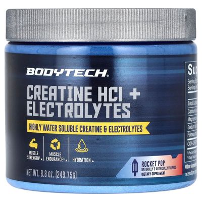 Creatine HCL + Electrolytes Powder - Highly Water Soluble &amp; Bioavailable - Rocket Pop (8.8 oz./75 Servings)