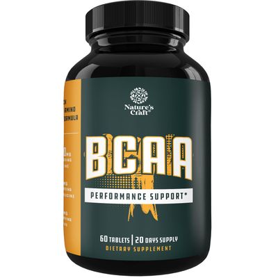 Branch Chain Amino Acids Supplement - Vegan BCAA Tablets Post Workout Muscle Recovery and Muscle Growth Support - Branched Chain Amino Acids Supplement for Men and Womens Workout Recovery 60 Count