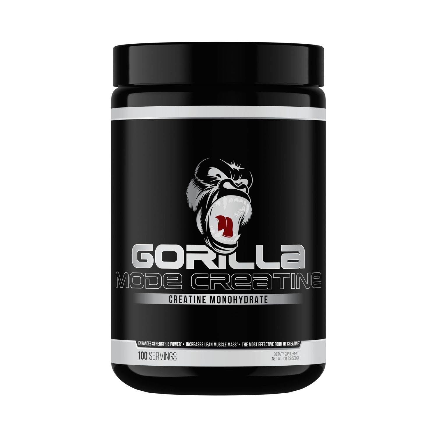 Gorilla Mode Creatine - Creatine Monohydrate Micronized Powder/Improved Muscle Size, Power Output and Strength / 5 Grams per Servings, 100 Servings