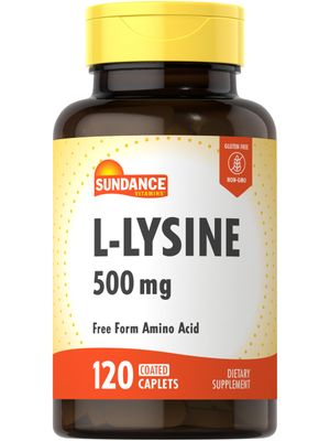Sundance L-Lysine 500mg | 120 Caplets | Free Form Amino Acid | Vegetarian, Non-GMO, and Gluten Free Supplement