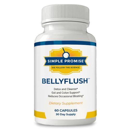 Simple Promise - BellyFlush - Detox and Colon Cleanse Support - Promotes Digestive Health, 60 Capsules
