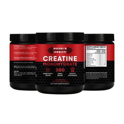 Noxel's Health Creatine Monohydrate Powder - 100 Servings (5g) of Micronized Creatine Powder per Serving, Creatine Pre Workout, Creatine for Building Muscle, Creatine Monohydrate 500g (1.1 lbs)