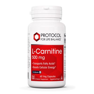 Protocol L-Carnitine 500mg - Cell Energy Metabolism - Exercise Performance, Recovery - 60 Veg Caps