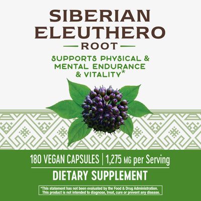 Nature's Way Premium Herbal Siberian Eleuthero, 1,275 mg per serving, 180 Vegan Capsules