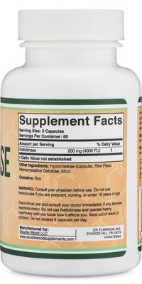 Nattokinase Supplement 4,000 FU Servings, 120 Capsules (Derived from Japanese Natto) Systemic Enzymes for Cardiovascular and Circulatory Support by Double Wood