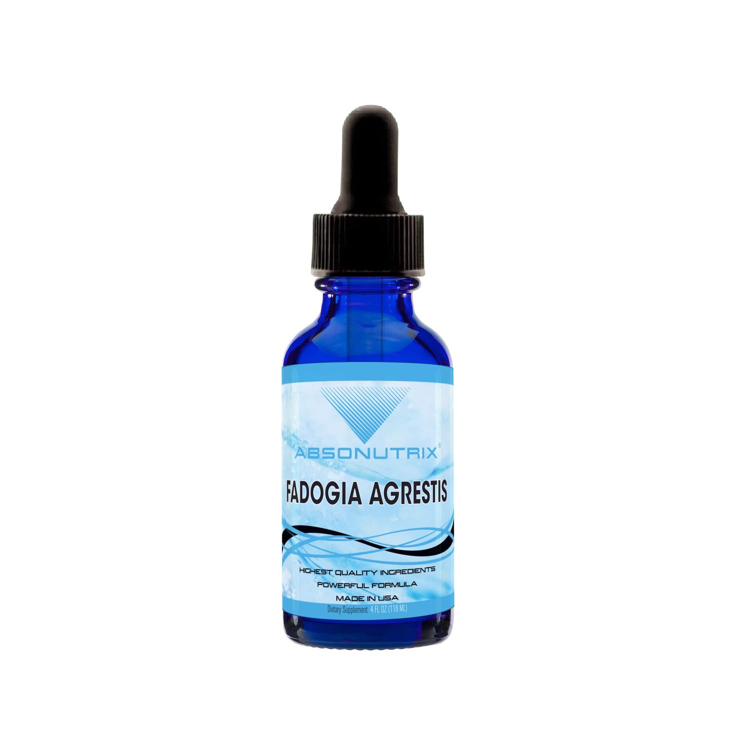 Absonutrix Fadogia Agrestis 590 mg, 4 Oz drops, General health 200 Servings, Made in USA, Quick Absorption, Quality Ingredients, Third-Party Tested, Non-GMO, GMP Certified, Cruelty Free Products