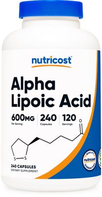 Nutricost Alpha Lipoic Acid 600mg Per Serving, 240 Capsules - Gluten Free, Vegetarian Capsules, Soy Free &amp; Non-GMO