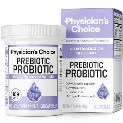 Physician&#39;s CHOICE Prebiotic-Probiotic - Multi-Strain Probiotics &amp; Synergistic Prebiotics -Designed for Digestive Health, Supporting Gut Microbiome - Powerful PrePro for Gut Health - for Women &amp; Men