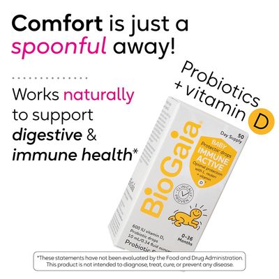 BioGaia Immune Active Baby Probiotic Drops + Vitamin D | for Digestive &amp; Immune Health | for Babies &amp; Toddlers 0-36 Months | Pediatrician Trusted | Allergen, Dairy, Soy &amp; Gluten Free | 50 Day Supply