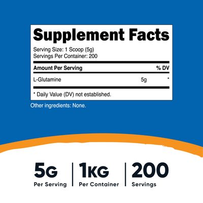Nutricost L-Glutamine Powder 1 KG - Unflavored, Non-GMO, Gluten Free