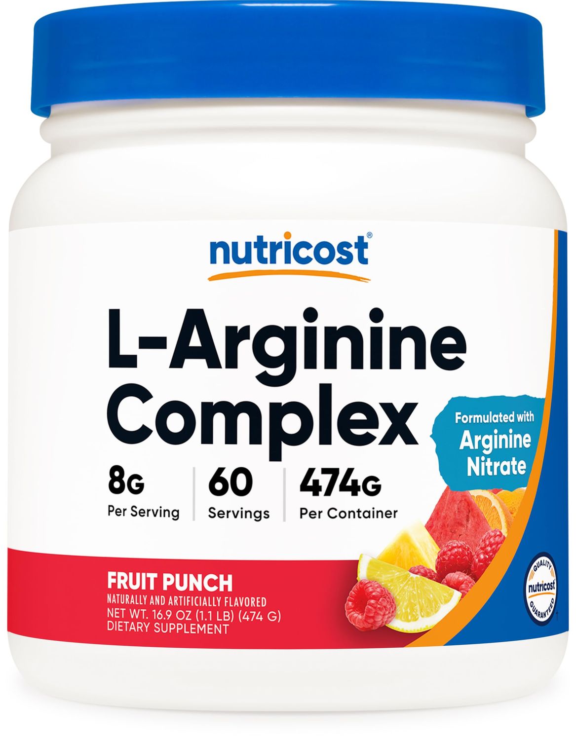 Nutricost L-Arginine Complex (Fruit Punch, 60 Servings) - Gluten Free, Non-GMO