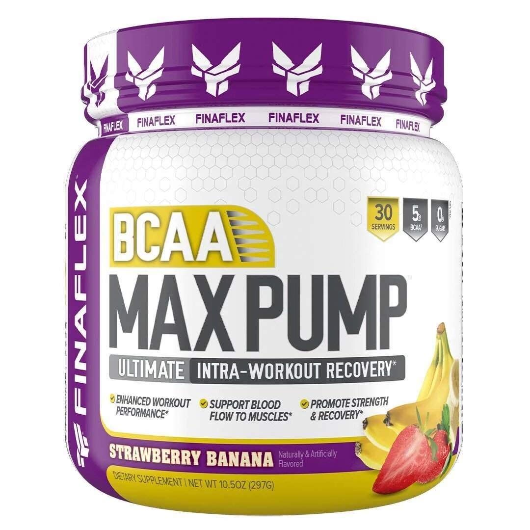 FINAFLEX BCAA MAX Pump, Strawberry Banana - 10.4 oz - Promotes Strength, Performance &amp; Recovery - with 2:1:1 Ratio of Leucine, Isoleucine &amp; Valine + Betaine Anhydrous - 30 Servings