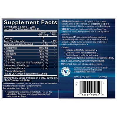 BodyTech Critical Aminos XT Intra/Post Workout Powder - Supports Muscle Recovery, Endurance, and Performance for Optimal Results - Refreshing Strawberry Lemonade Flavor (16 oz / 45 Servings)