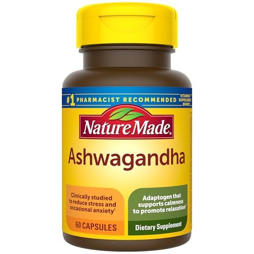 Nature Made Ashwagandha Capsules 125mg for Stress Support, 60 Capsules, 60 Day Supply