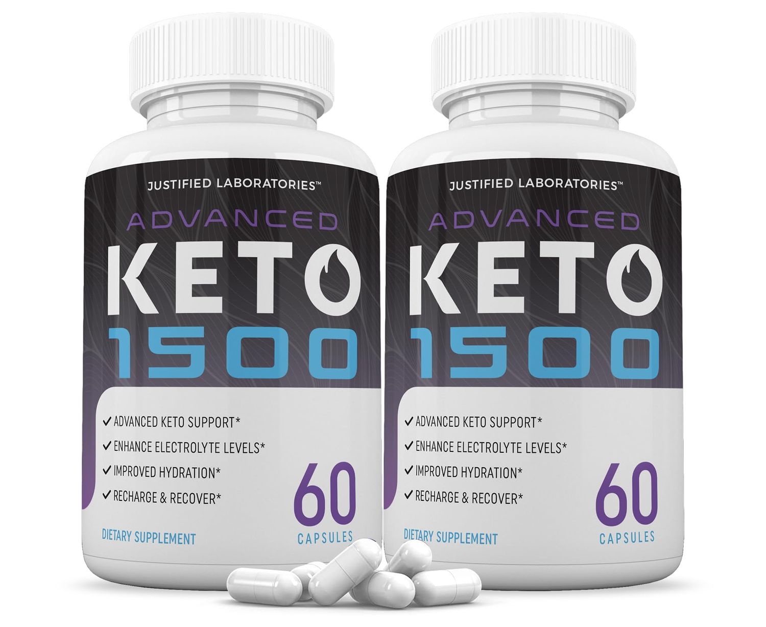 (2 Pack) Advanced Keto 1500 Keto Pills 1275MG New &amp; Improved Formula Contains Apple Cider Vinegar Extra Virgin Olive Oil Powder Green Tea Leaf 120 Capsules