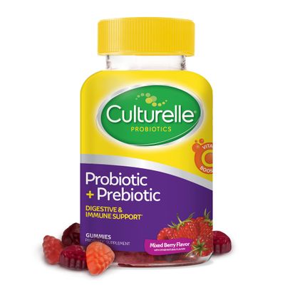 Culturelle Daily Probiotic Gummies for Women &amp; Men, Berry Flavor, 52 Count, Naturally-Sourced Daily Probiotic + Prebiotic for Digestive Health, Non-GMO &amp; Vegan