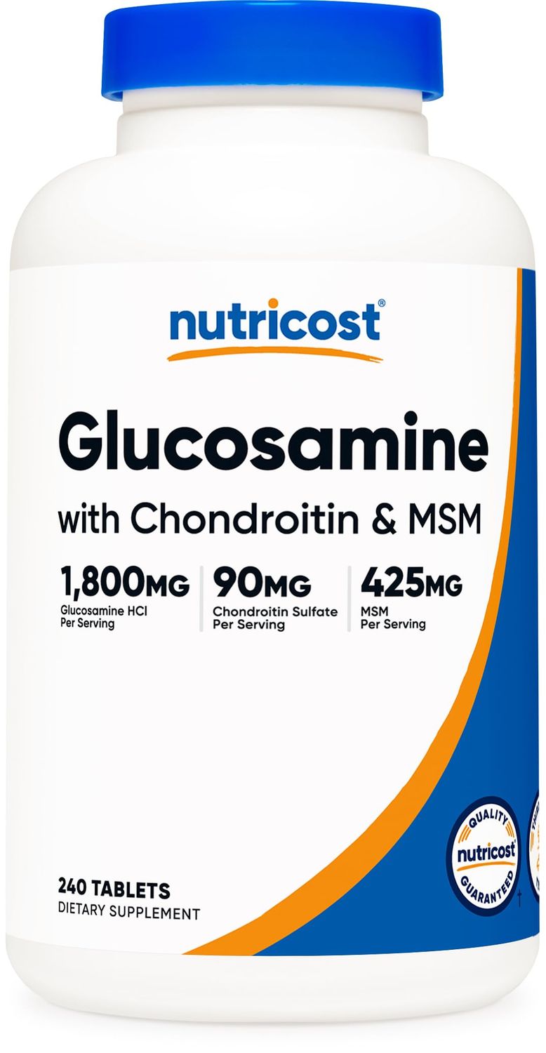 Nutricost Glucosamine 1800mg with Chondroitin &amp; MSM, 240 Tablets, 120 Servings - Joint Support Formula - Non-GMO, Gluten Free