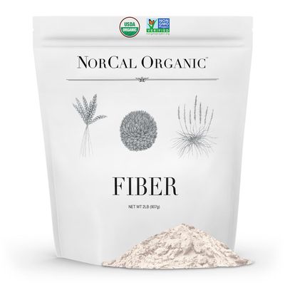 Norcal Organic Fiber - 2lbs | Prebiotics &amp; Psyllium Husk Blend | Gluten-Free, Non-GMO, Soluble &amp; Insoluble Fiber Supplement